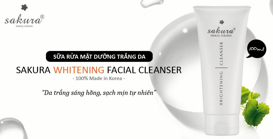 Sữa rửa mặt trắng da Sakura Whitening Facial Cleanser
